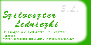 szilveszter ledniczki business card